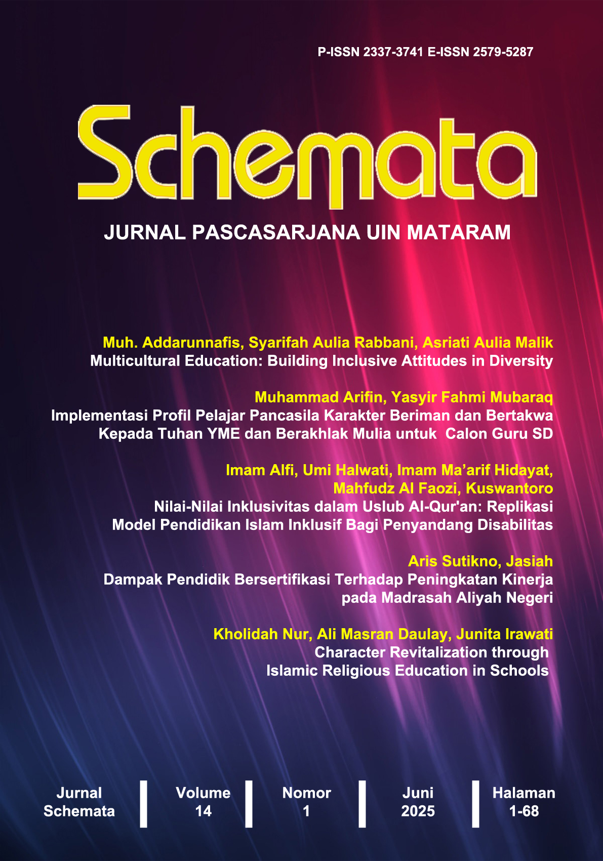 					View Vol. 14 No. 1 (2025): Schemata: Jurnal Pascasarjana UIN Mataram
				
